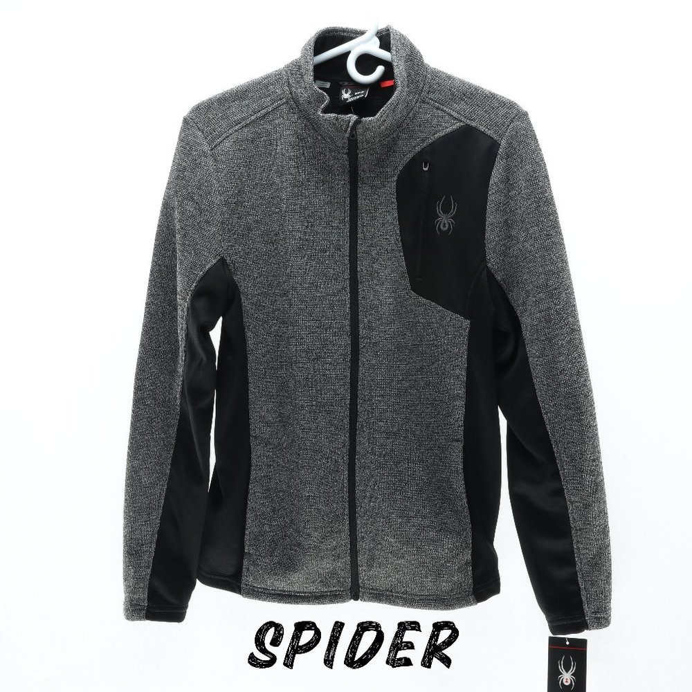 NWT Spider Full Zip Jacket • MNS S • Polar Marble Black Gray • 100% Polyester